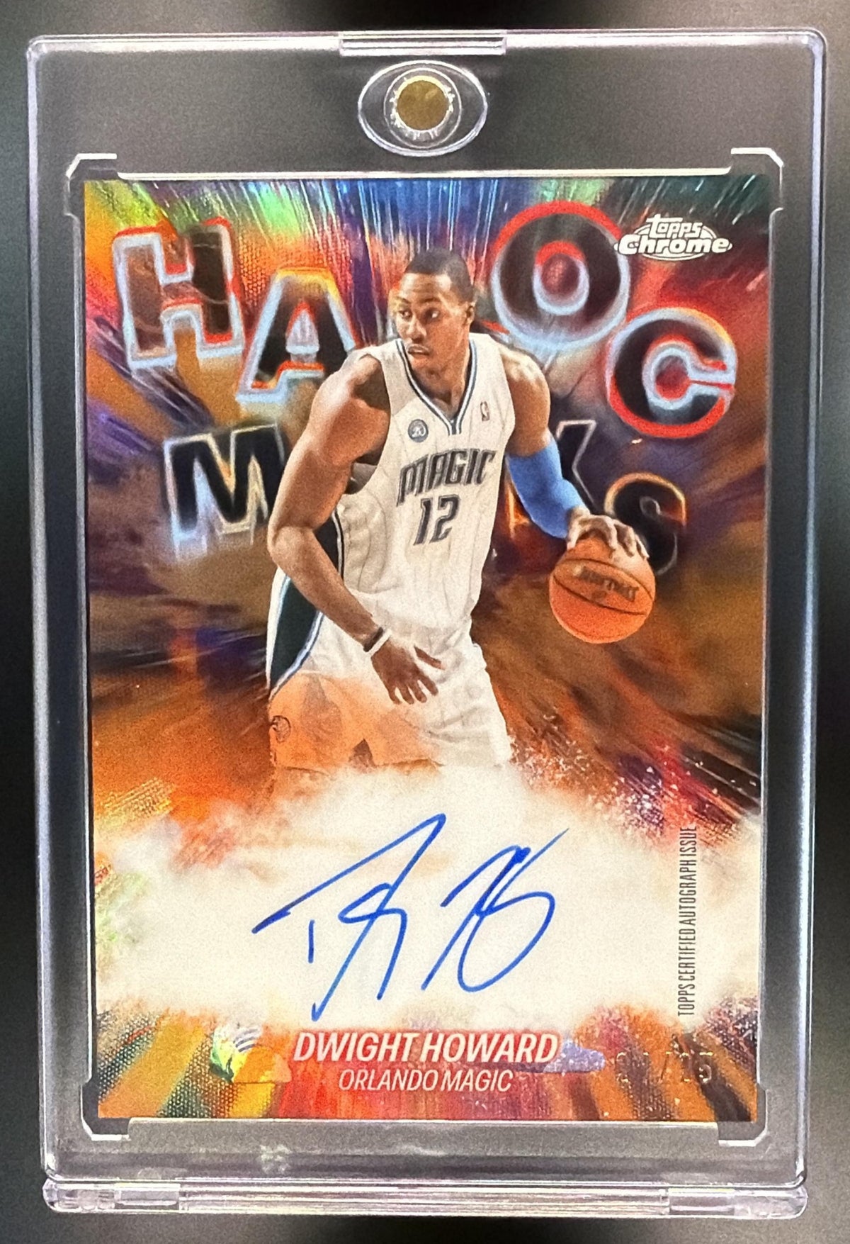 2025-26 Topps Chrome Update Dwight Howard #HM-DHO Havoc Marks Orange /25 Auto