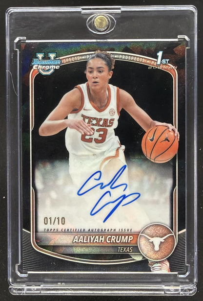 2025 Bowman Sapphire Aaliyah Crump #CPA-AC Auto Black Refractor /10