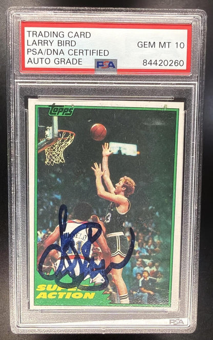 1981-82 Topps Larry Bird #101 IP Auto PSA 9