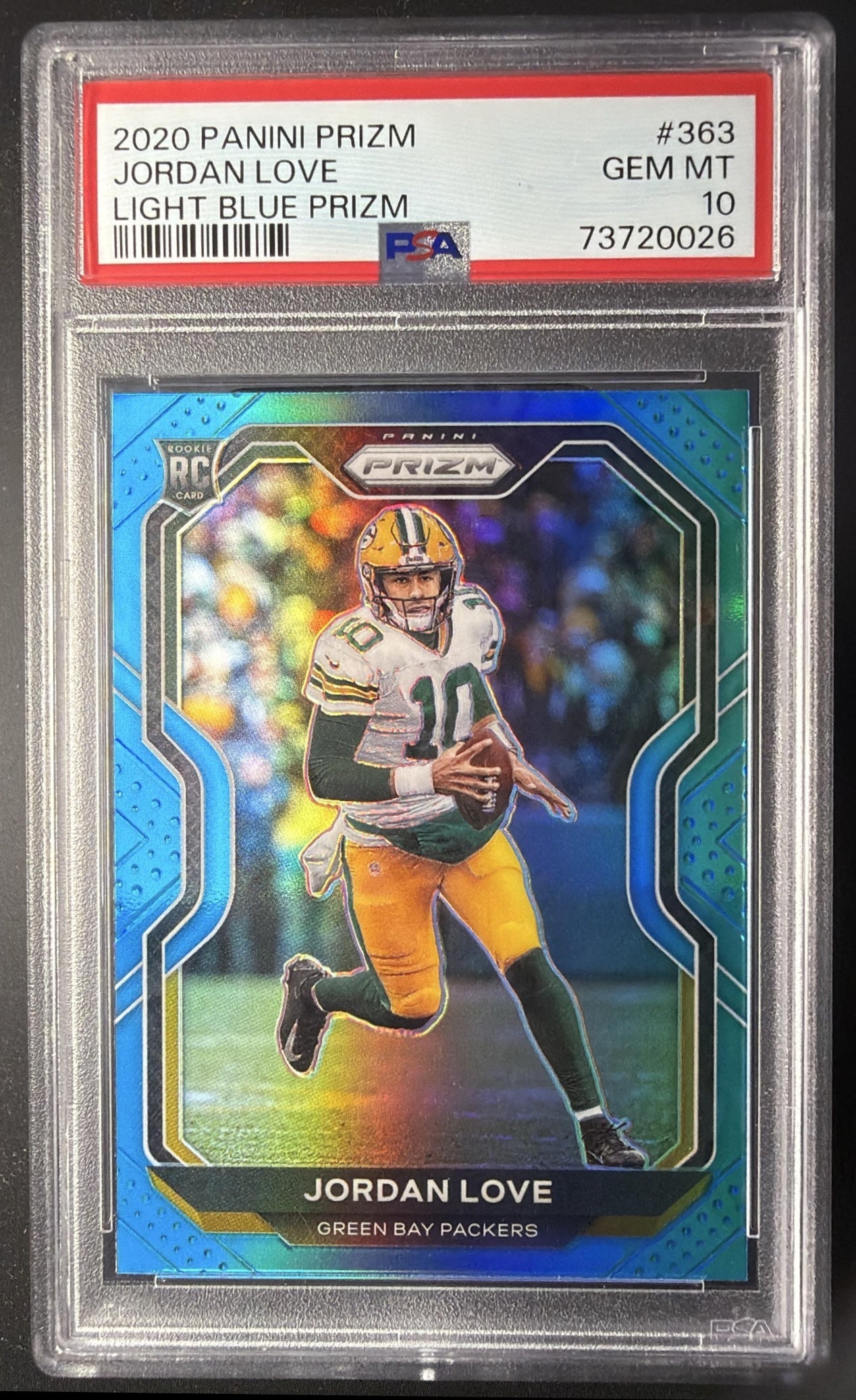 2020 Panini Prizm Jordan Love #363 Light Blue RC PSA 10