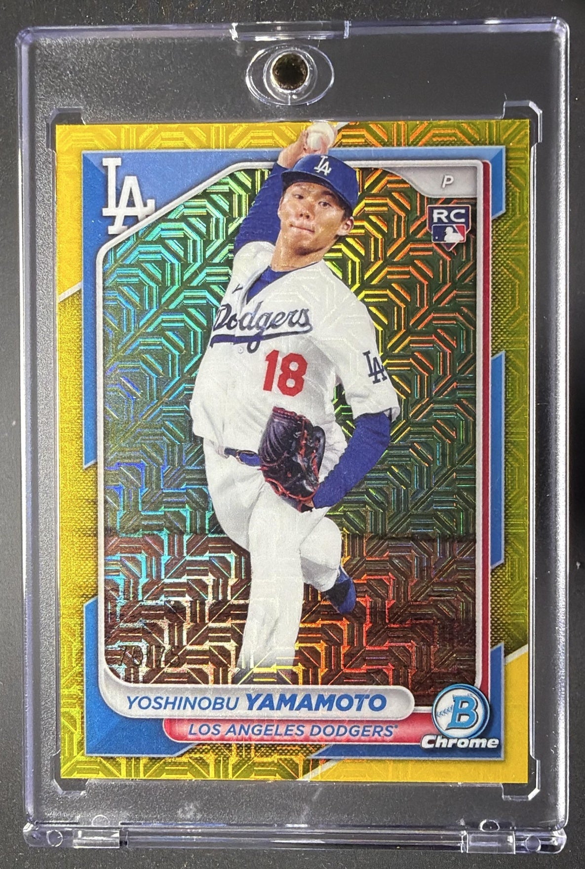 2024 Bowman Mega Box Yoshinobu Yamamoto #36 Mojo Refractor Yellow /75