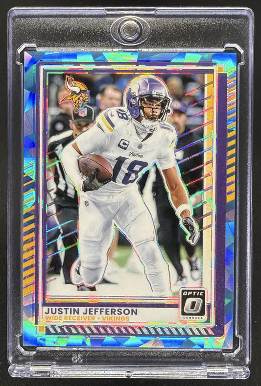 2025 Panini Donruss Optic Justin Jefferson #164 Ice Prizm 7/15