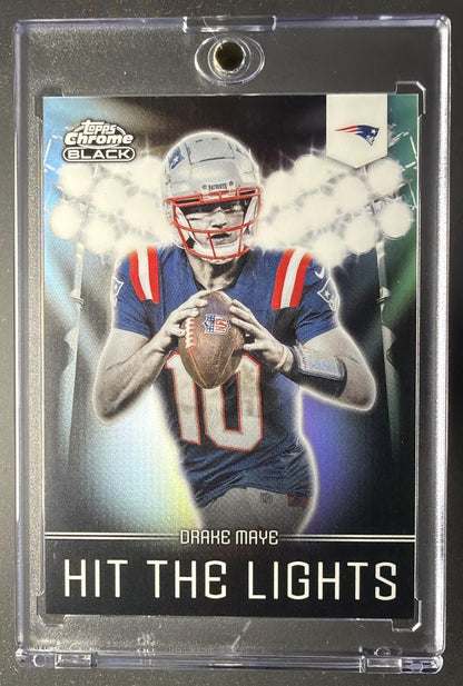2025 Topps Chrome Black Drake Maye #HL-5 Hit the Lights