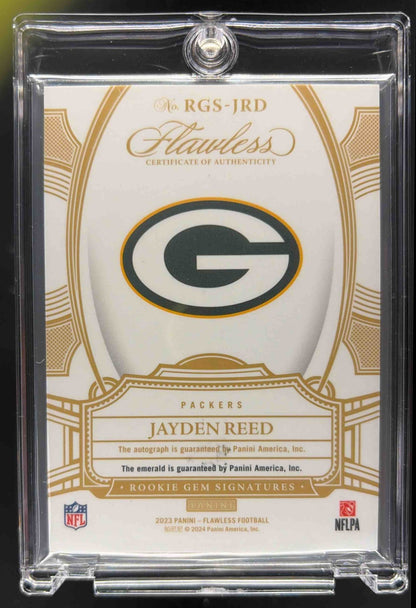 2024 Panini Flawless Jayden Reed Emerald Rookie Auto /5