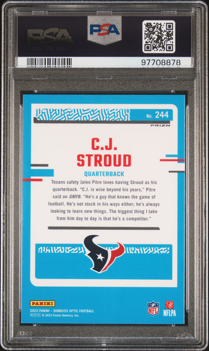 2023 Optic CJ Stroud Green Hyper PSA 10 RC