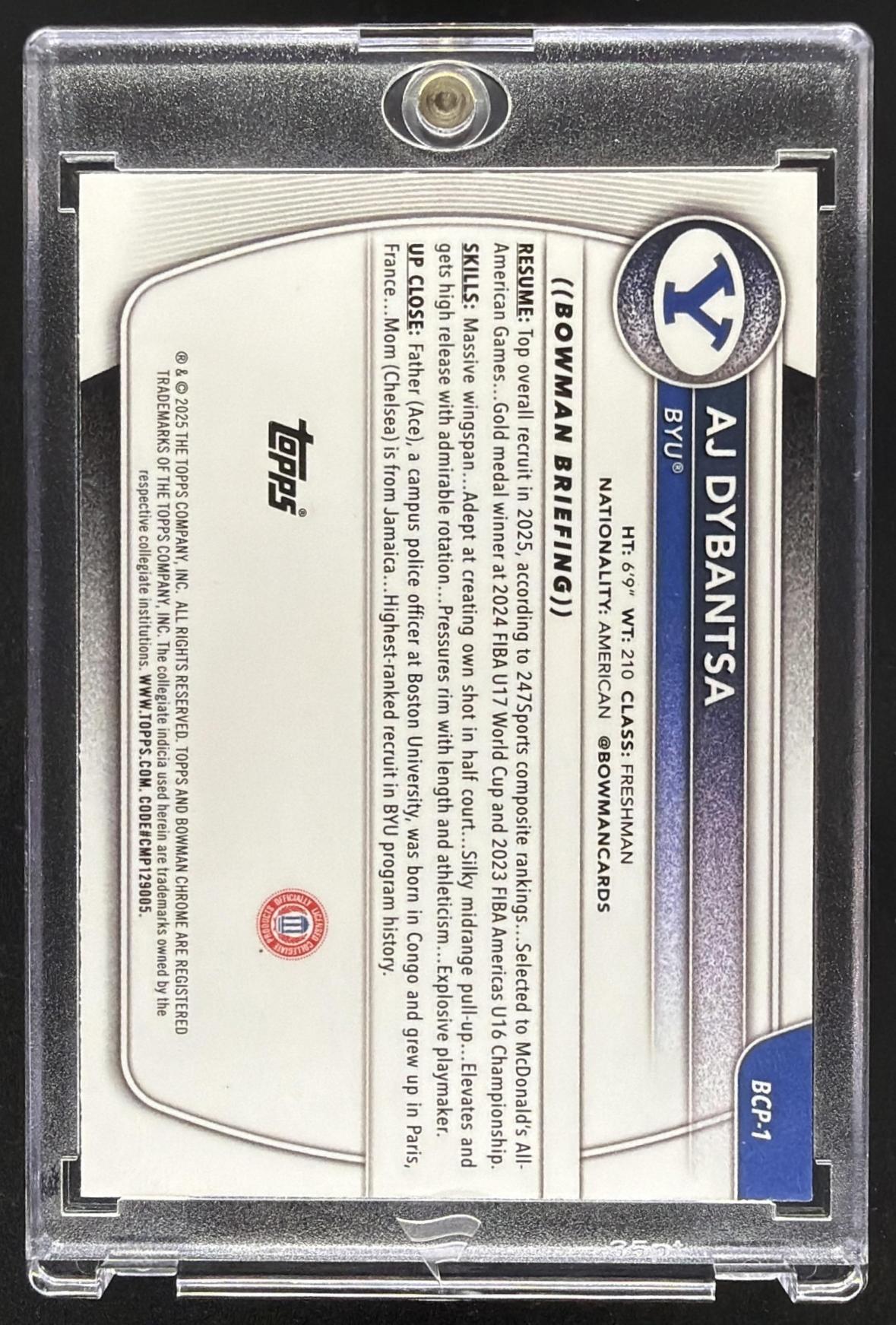 2025 Bowman AJ Dybantsa #BCP-1 Chrome Green Geometric Refractor /99 1st