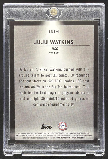 2025-26 Bowman Juju Watkins #BNS-4 Spotlights NIL SP