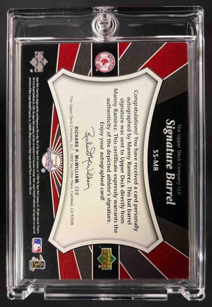 2004 Upper Deck Sweet Spot Manny Ramirez #SS-MR Signatures Red Stitch Auto