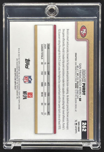 2025 Topps Chrome Brock Purdy #262 Gold Leather /50