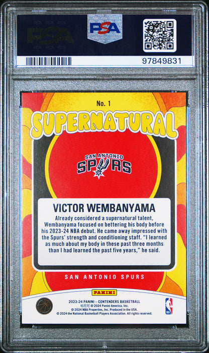 2023 Contenders Victor Wembanyama Supernatural PSA 10 RC