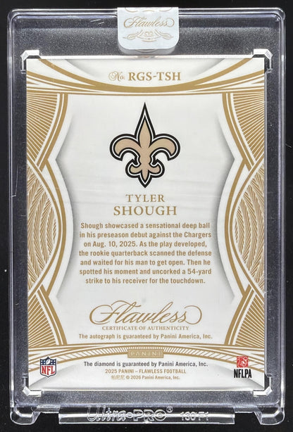2025 Panini Flawless Tyler Shough #5 Rookie Gems Signatures Diamond 2/10 RC Auto