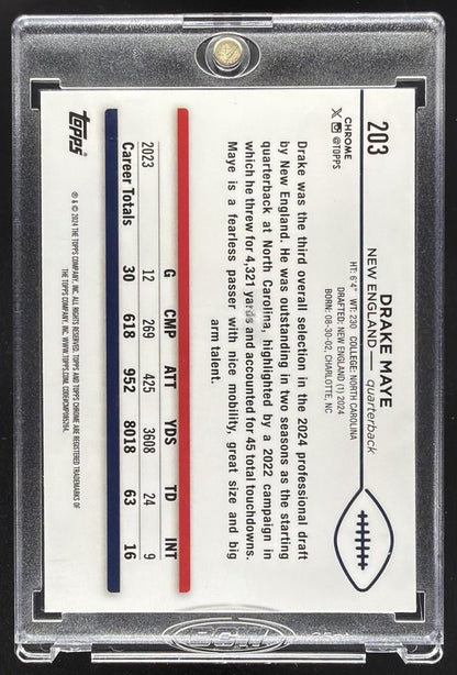 2024 Topps Chrome Sapphire Edition Drake Maye #203 RC