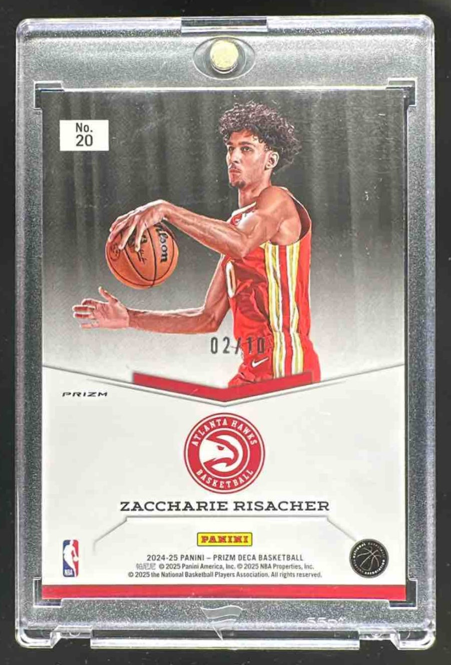 2024 Panini Prizm Deca Zaccharie Risacher #20 Explosion Gold Prizms /10 RC