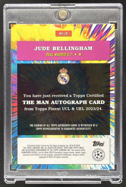 2023-24 Topps Finest UEFA Club Competitions Jude Bellingham #MA-JB The Man Auto