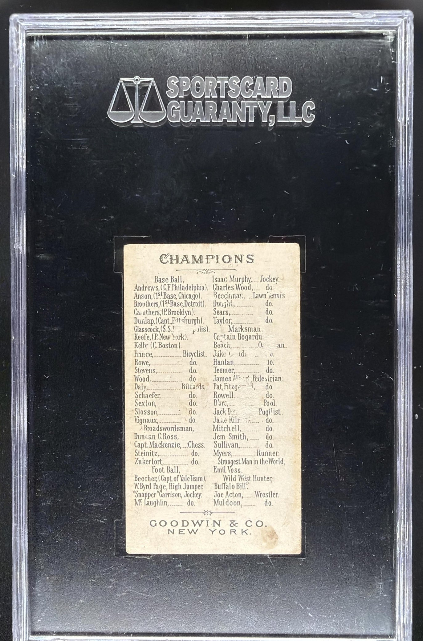 1888 Goodwin Champions N162 Sears SGC 1.5
