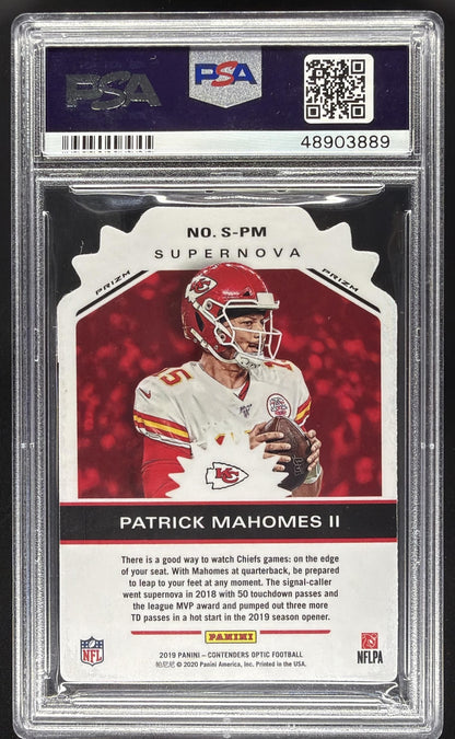 2019 Panini Optic Contenders Patirick Mahomes Supernova PSA 10
