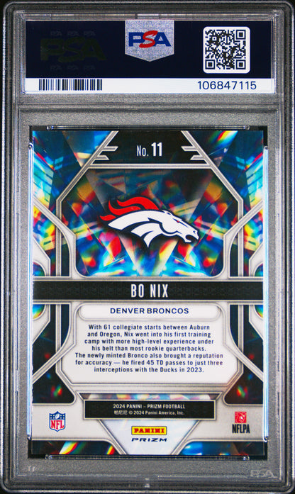 2024 Prizm Bo Nix Prizmatic Green Ice PSA 10 RC