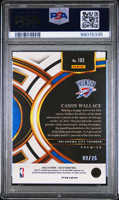 2023 Select Cason Wallace Blue Disco 09/25 PSA 10 RC