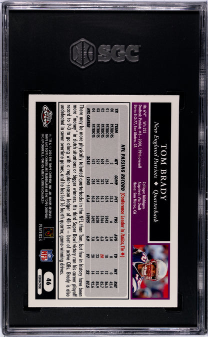 2005 Topps Chrome Tom Brady Refractor SGC 8