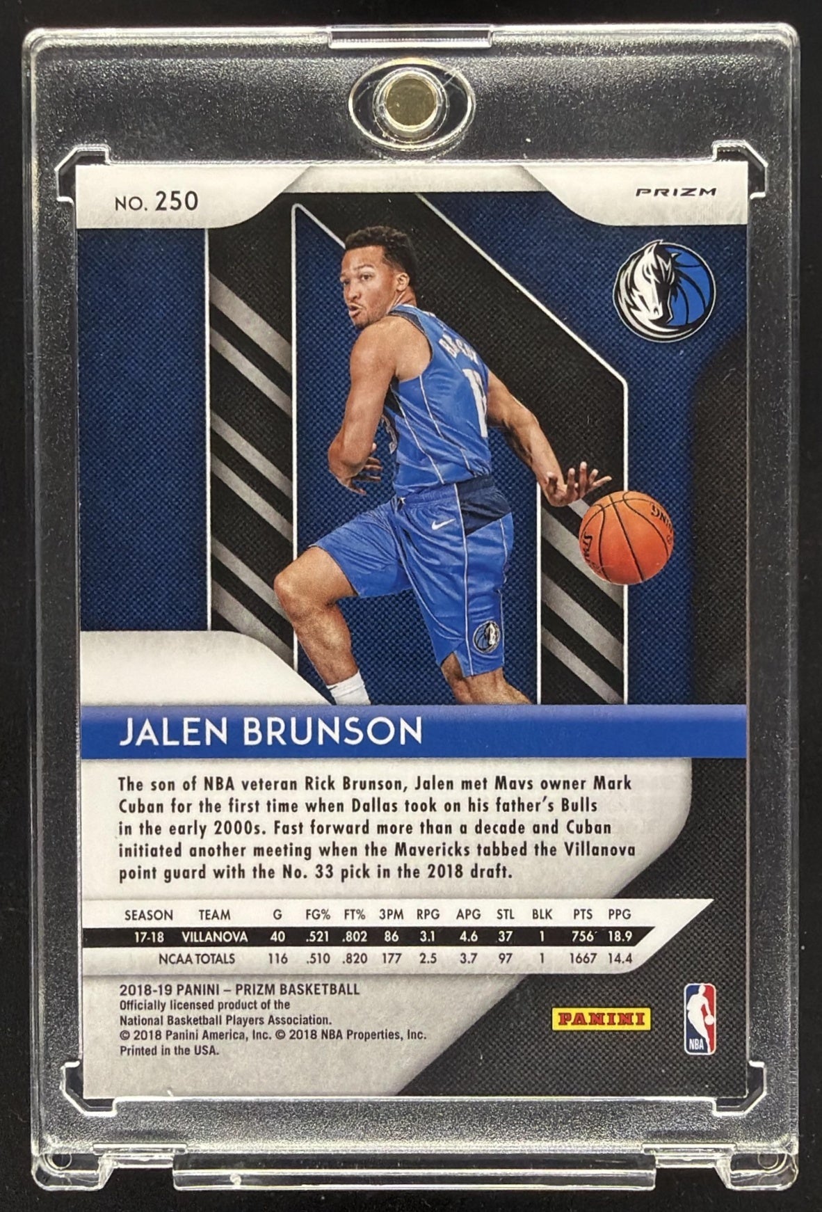 2018-19 Panini Prizm Jalen Brunson #250 Prizms Green RC