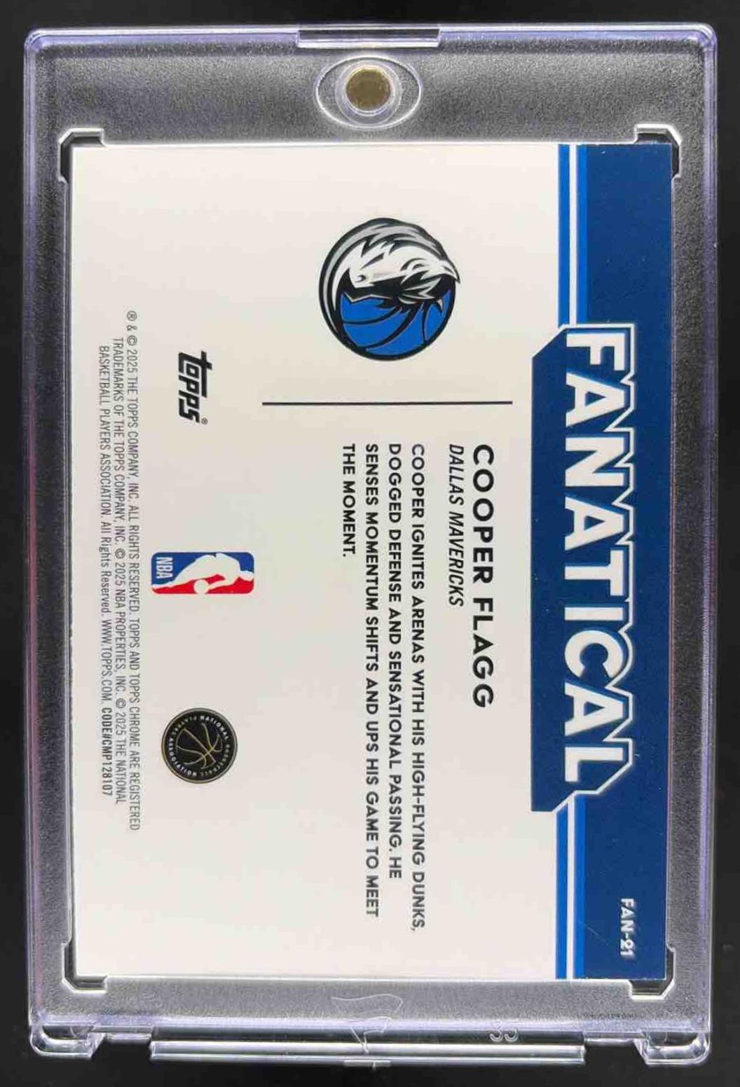 2025-26 Topps Chrome Cooper Flagg #FAN-21 Fanatical RC SSP