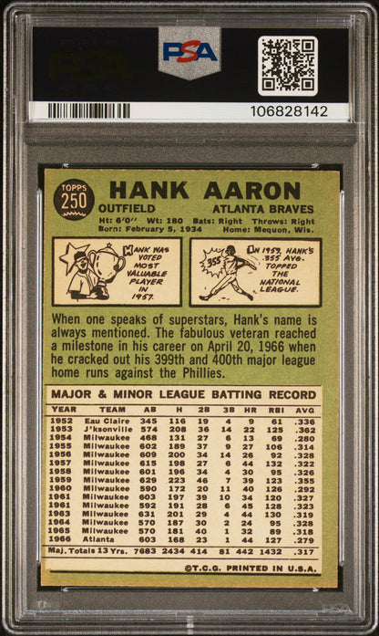1967 Topps Hank Aaron PSA 5 SHARP