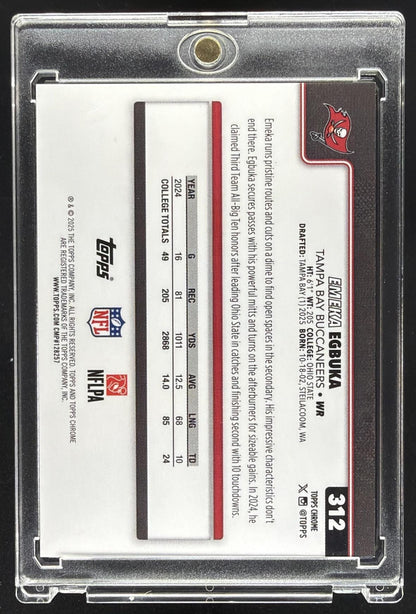 2025 Topps Chrome Emeka Egbuka #312 Orange Sapphire /25 Rookie RC