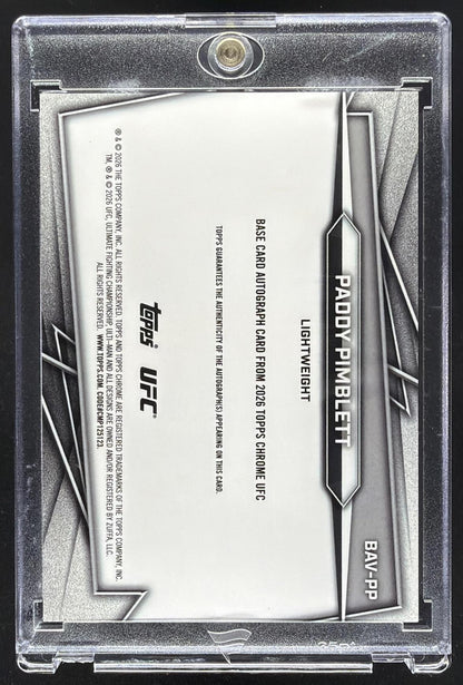 2026 Topps Chrome UFC Paddy Pimblett #BAV-PP Auto Blue Refractor 34/150