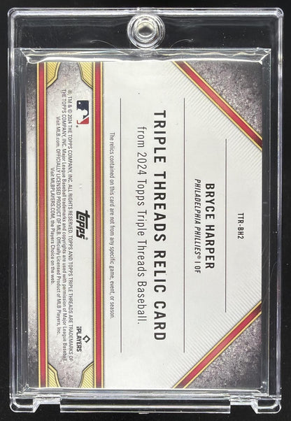 2024 Topps Triple Threads Bryce Harper #TTR-BH2 Relics 5/36