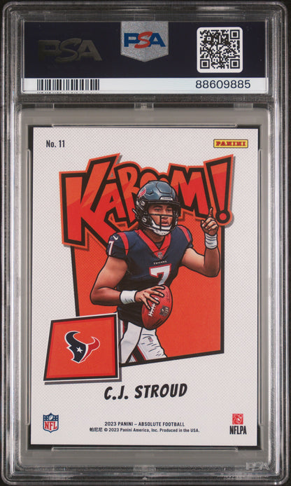 2023 Absolute CJ Stroud Rookie Kaboom Case Hit PSA 9