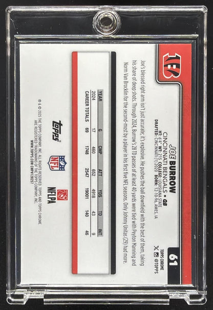 2025 Topps Chrome Sapphire Joe Burrow #61 Image Variation