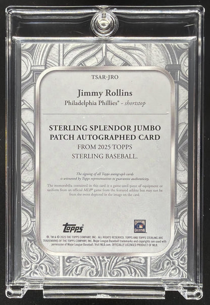 2025 Topps Sterling Jimmy Rollins #SSA-JRO Patch Auto /3