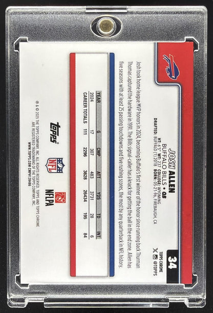 2025 Topps Chrome Sapphire Josh Allen #34 Image Variation SP VAR