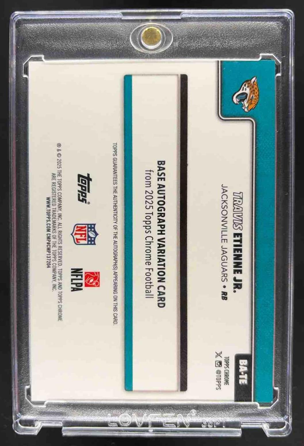 2025 Topps Chrome Travis Etienne Jr. #BA-TE Auto Gold Geometric Refractor 45/50