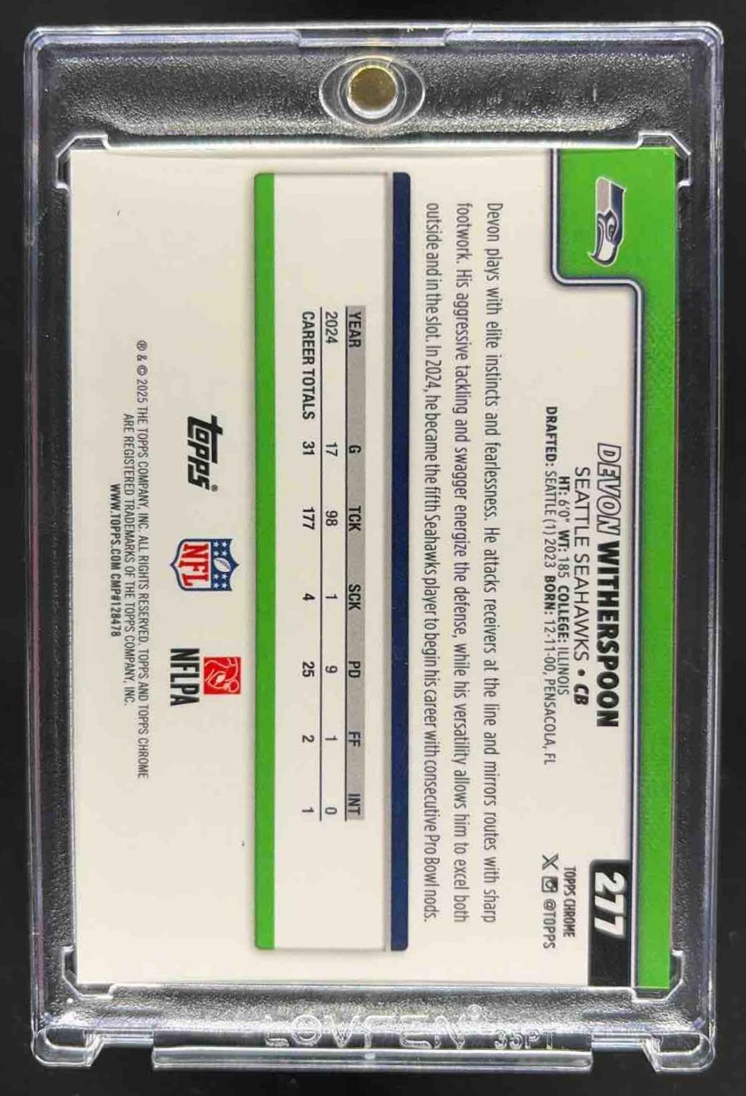 2025 Topps Chrome Devon Witherspoon #277 Team Camo Variation SP