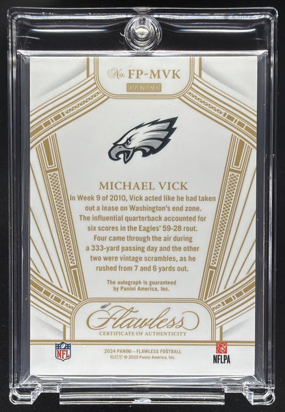 2025 Panini Flawless Michael Vick #14 Performances Silver 20/20 Auto