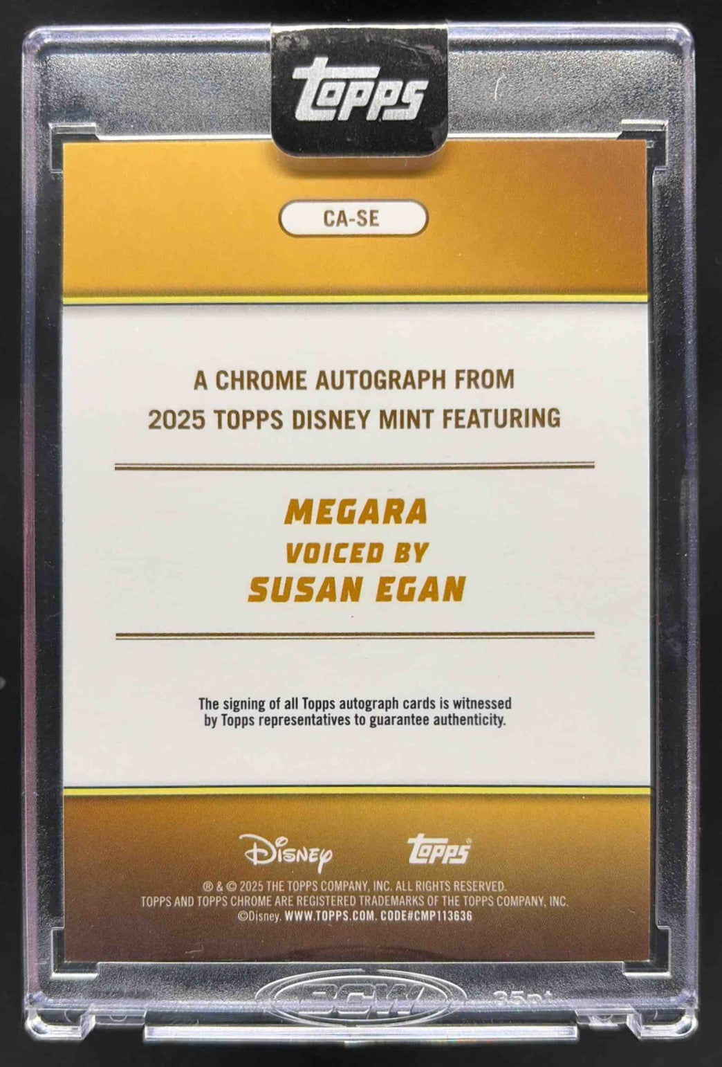 2025 Topps Chrome Disney Susan Egan #AA-SE Authentic Auto Red Refractor 5/5