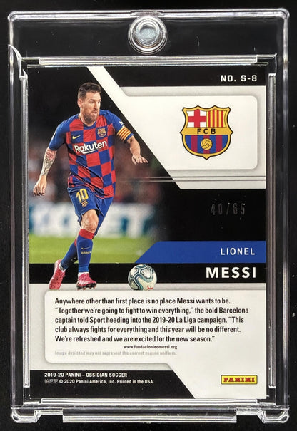 2019-20 Obsidian Lionel Messi Supernova Purple /65