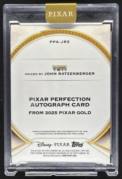 2025 Topps Pixar Gold John Ratzenberger as Yeti #PPA-JRZ Perfection Auto Encased/100