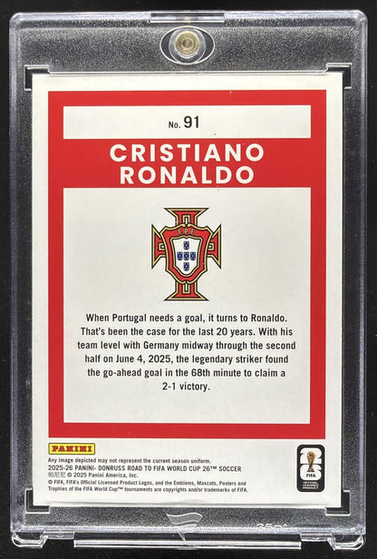 2025 Panini Donruss Road to FIFA World Cup 26' Cristiano Ronaldo #91 Orange /99