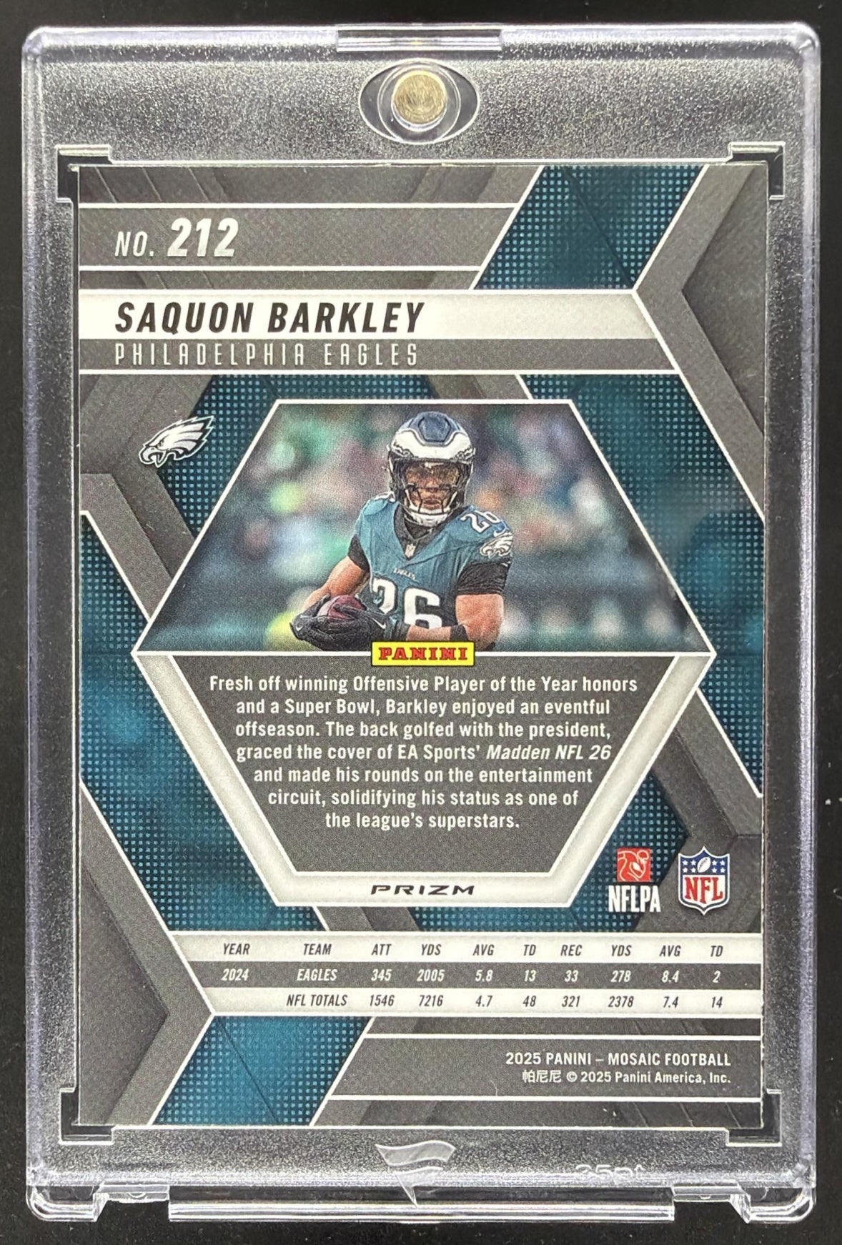 2025 Panini Mosaic Saquon Barkley #212 Honeycomb Prizm