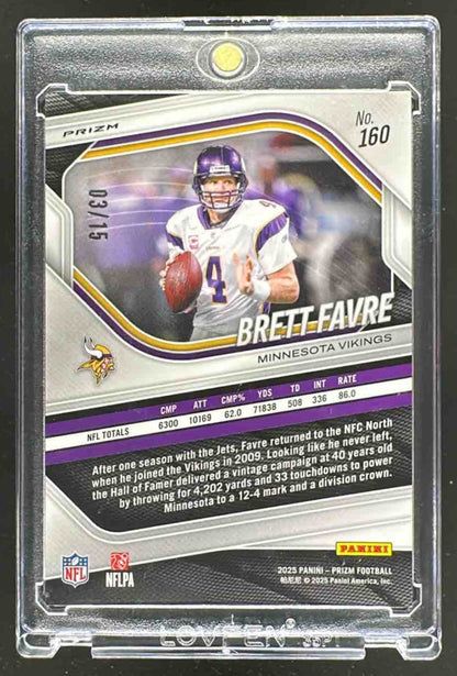 2025 Panini Prizm Brett Favre #160 Choice Cherry Blossom 3/15