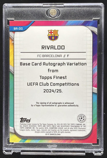 2024 Topps Finest UEFA Club Competitions Rivaldo #BA-DO Auto Gold Refractor /50