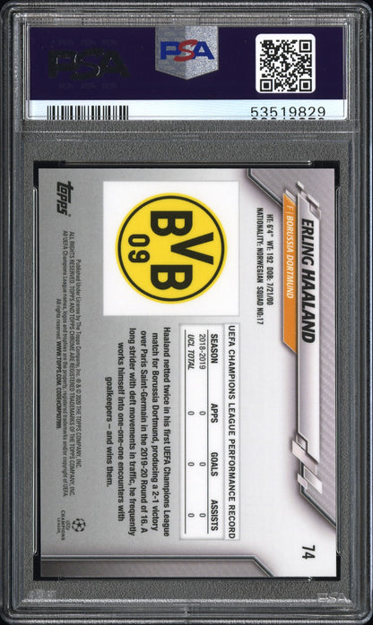 2019 Topps Chrome Erling Haaland Speckle Refractor PSA 10