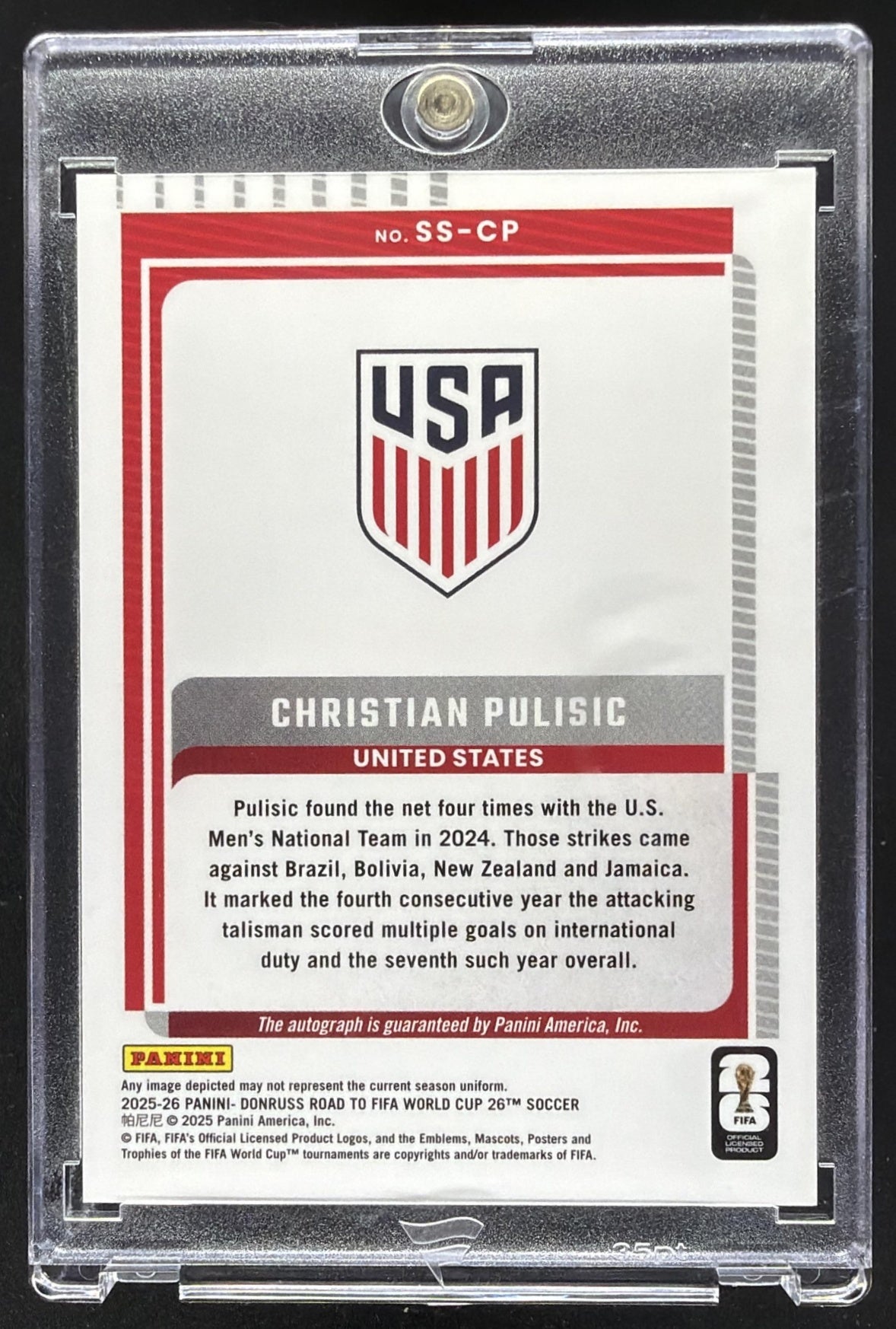 2025 Panini Donruss Road to FIFA World Cup 26' Christian Pulisic #SS-CP Auto