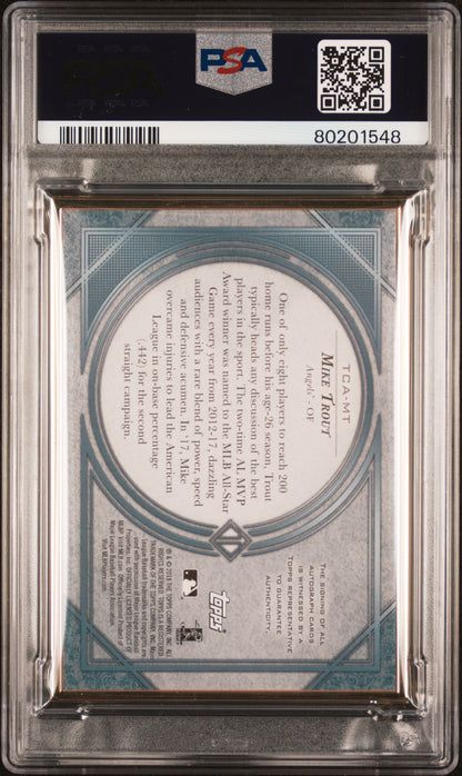 2018 Topps Transcendent Mike Trout Auto Green /15 PSA 9