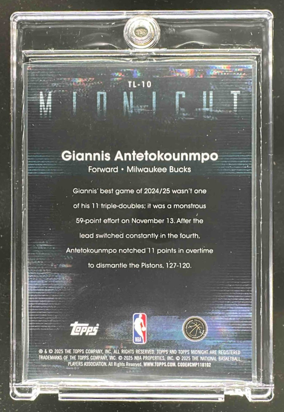 2025-26 Topps Midnight Giannis Antetokounmpo #TL-10 Twilight Bucks
