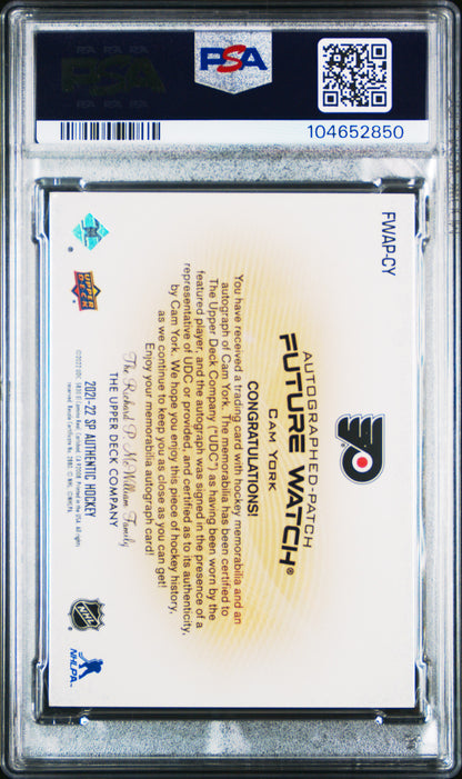 2021 SP Authentic Cam York Future Watch Patch Auto 042/100 PSA 9 RC