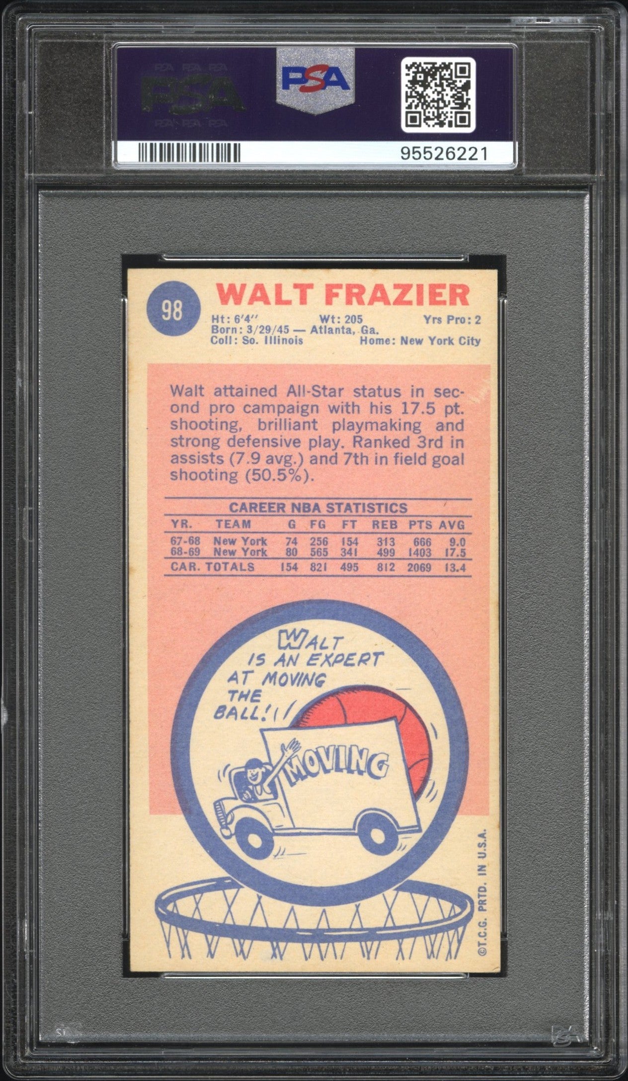 1969 Topps Walt Frazier PSA 5 RC