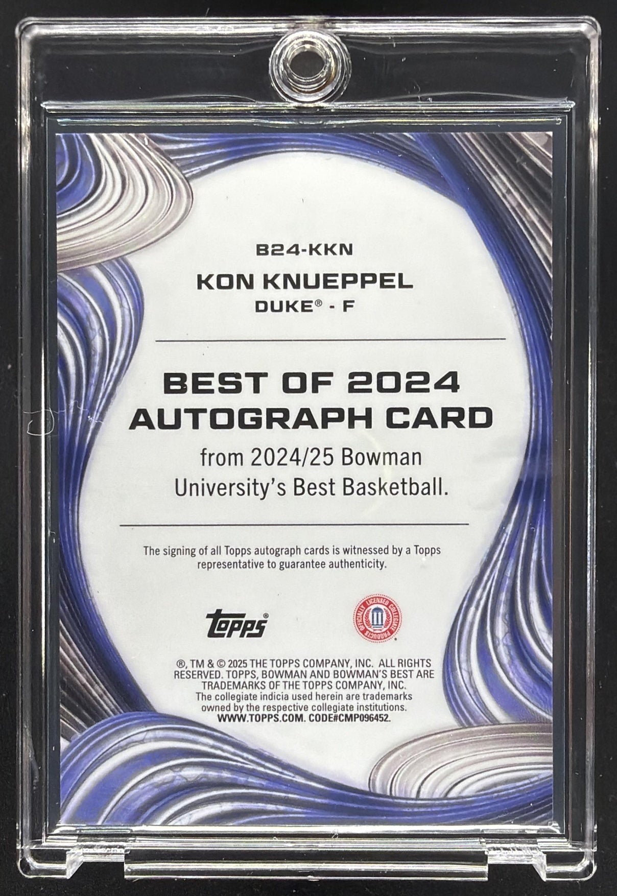2024 Bowman's Best University Kon Knueppel #B24-KKN Best of Auto Teal Refractor /15